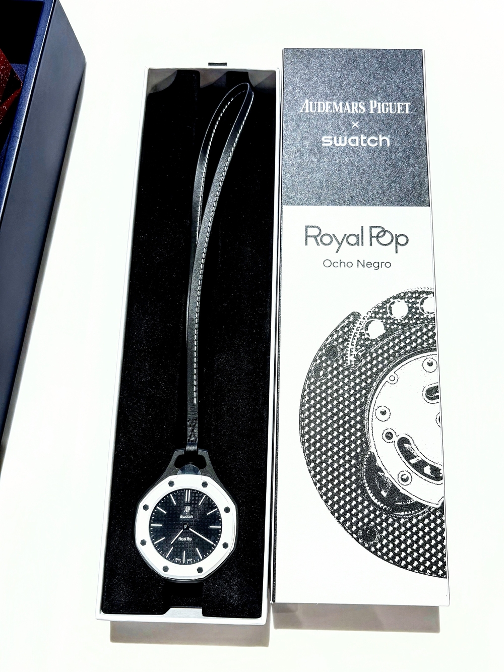 Swatch Audemars Piguet Royal Pop Ocho Negro Black and White Pendant Watch